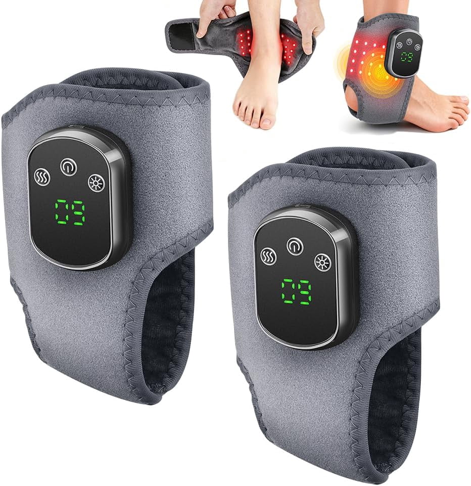 TripleHBB 3 in 1 Foot Massager with Heat, Red Light, Triple Therapy, Cordless, Portable Ankle Massager, 3 Vibration Modes, 3 Heat Levels, 5 Intensity Levels