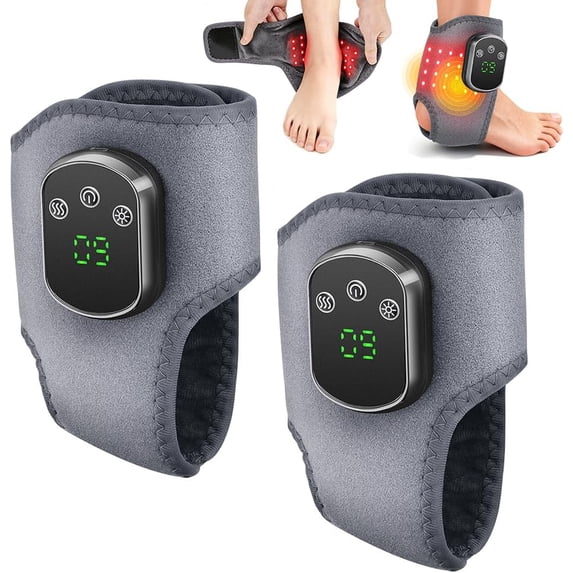 TripleHBB 3 in 1 Foot Massager with Heat, Red Light, Triple Therapy, Cordless, Portable Ankle Massager, 3 Vibration Modes, 3 Heat Levels, 5 Intensity Levels
