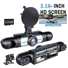 TripleHBB 4 Channel Dash Cam for Cars, 4K Front & 1080P Interior Rear Side Cameras, 360° Full View System with Night Vision, Parking Mode, Loop Recording