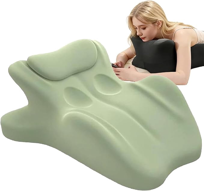 TripleHBB Ergonomic Memory Foam Wedge Pillow, 27° Multi-Position Support Pillow for Neck & Lumbar, Multi-Use Body Pillow with Removable Pillowcase