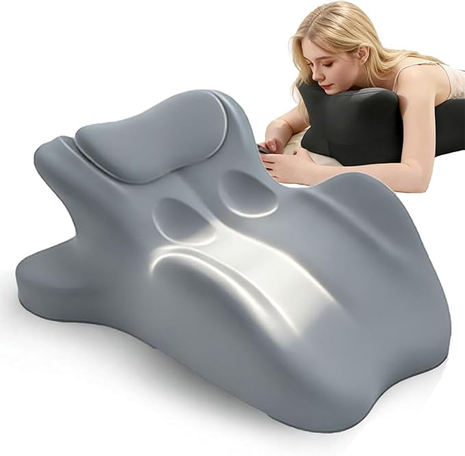TripleHBB Ergonomic Memory Foam Wedge Pillow, 27° Multi-Position Support Pillow for Neck & Lumbar, Multi-Use Body Pillow with Removable Pillowcase