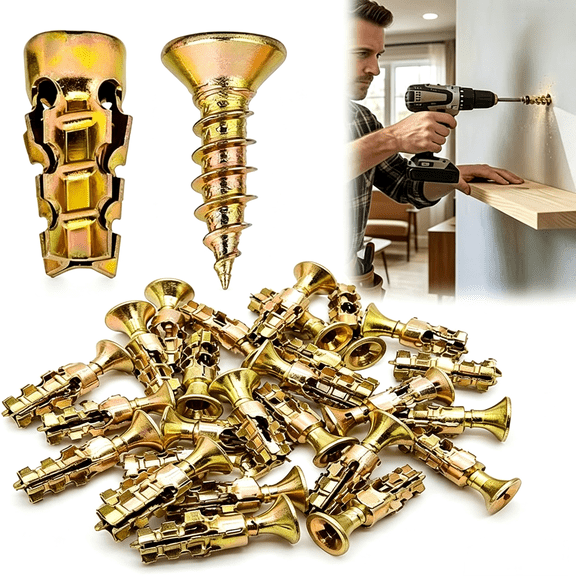 TripleHBB Hinge Repair Screw & Expansion Anchor–6×14mm Short Expansion Screw Set for Cabinet Hinge Repair,Stone Expansion Anchor,Works on Wood,Tile,Stone,Concrete