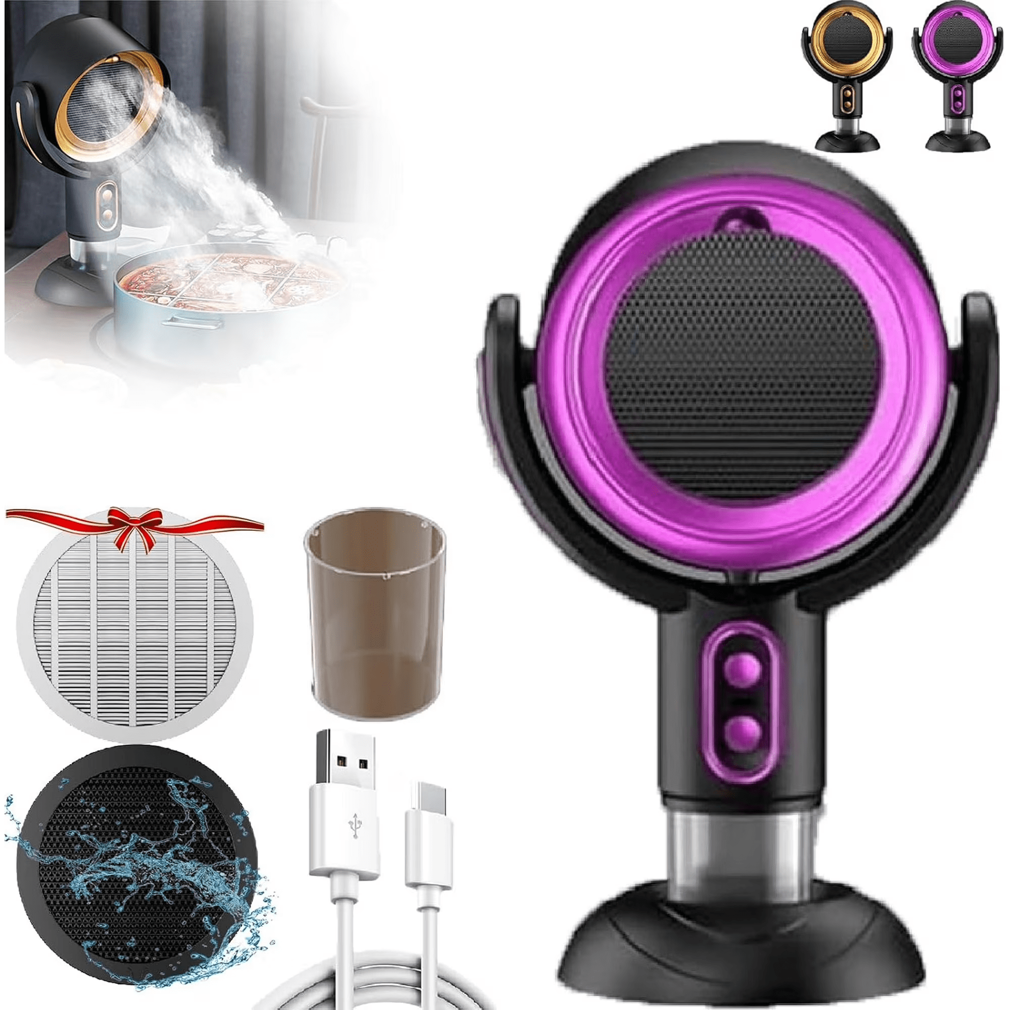 TripleHBB Smoke Fan for Smoking Indoorsv,Portable Electric Smoke Away Fan, Rechargeable Air Purifier for Removes Smoke and Odors Smokes Purifier Filters, Smokeaway Fan for Cooking