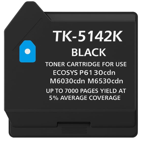 Triplenet Pricing 1T02NR0US0 Model TK-5142K Black Toner Cartridge for use ECOSYS P6130cdn, M6030cdn and M6530cdn Laser Printers; Up to 7000 Pages Yield at 5% Average Coverage TK5142K