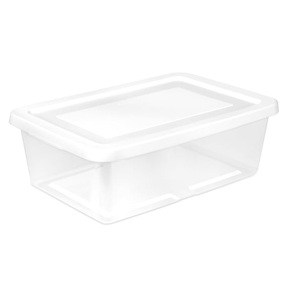 Triplenet Pricing 45-Pack 12-Quart Clear Plastic Storage Bins with Secure Snap Lids, Stackable Organizer Totes for Home and Office, White, Over 1 lb 42438015x45