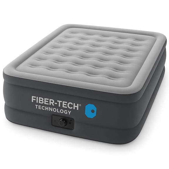 Triplenet Pricing 64135ED Dura-Beam Plus Deluxe Pillow Fiber-Tech Queen Air Mattress Built-in Electric Pump 16.5 Inch Height 600 Pounds Weight Capacity Premium Inflatable Bed