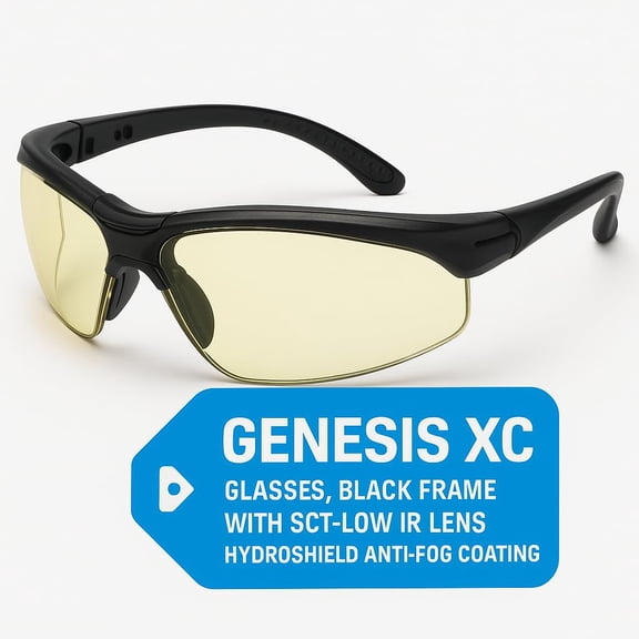 Triplenet Pricing Genesis XC Glasses, Black Frame with SCT-Low IR Lens, HydroShield Anti-Fog Coating (S3304HS), Premium Eye Protection for Industrial and Professional Use UVXS3304HS