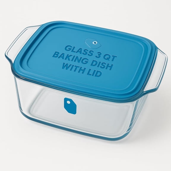 Triplenet Pricing Good Grips 3 Quart Glass Baking Dish with Lid, 9 x 13 Inch, Freezer-to-Oven Safe, Durable Ovenware for Baking, Roasting and Storage, Over 2 LB Heavy-Duty Glass Pan 11176400G