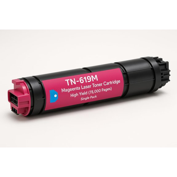 Triplenet Pricing TN-619M Magenta Toner and Laser Cartridge High Yield, 78,000 Pages, Compatible Replacement, One Piece (S), Over 1 LB Magenta Printer Toner for Office and Business Use A3VX350
