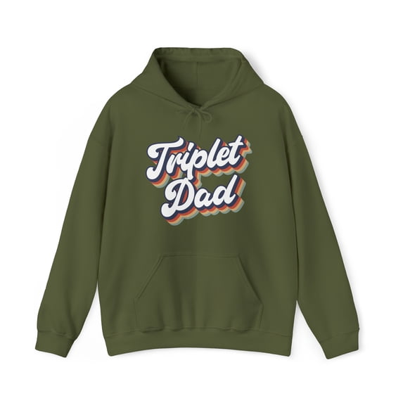 Triplet Dad Daddy of Triplets New Father Hoodie, Gifts, Hooded Sweatshirt