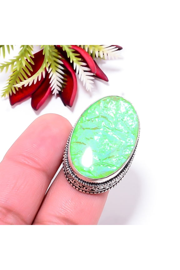 Triplet Opal Gemstone 925 Sterling Silver Handmade Ring S.9 R49