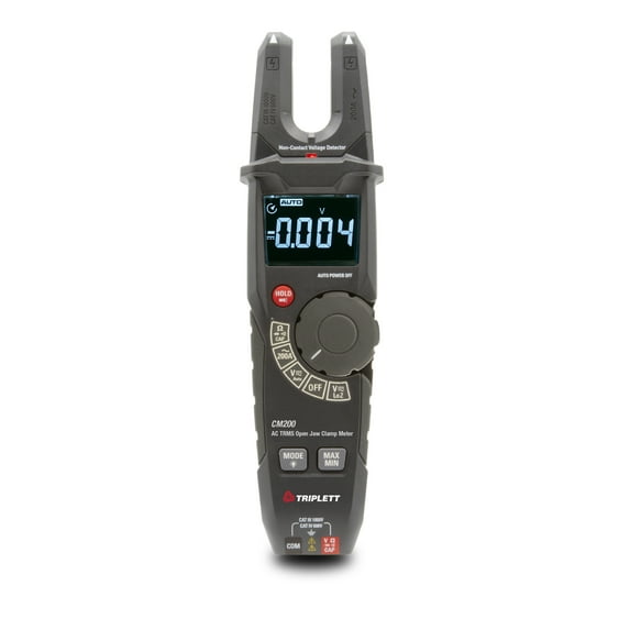 Triplett CM200 True RMS 6000 Count 200A Open Jaw Clamp Meter with Certificate of Traceability to NIST
