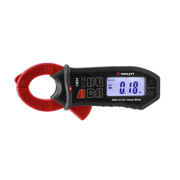 Triplett CM24-NIST TRMS AC/DC Mini Clamp Multimeter with NIST Certificate, Inrush, 400 A