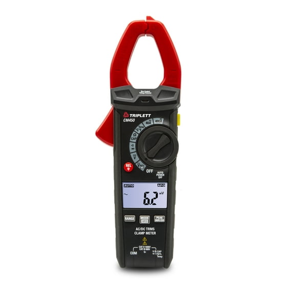 Triplett CM450 True RMS 4000 Count 400A AC/DC Clamp Meter with Inrush and Certificate of Traceability to NIST