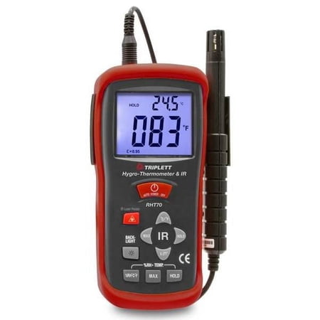 Triplett Hygro Thermometer with Remote Probe/IR RHT70