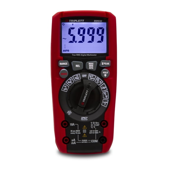 Triplett MM650 6000 Count True RMS High Performance Digital Multimeter, Waterproof