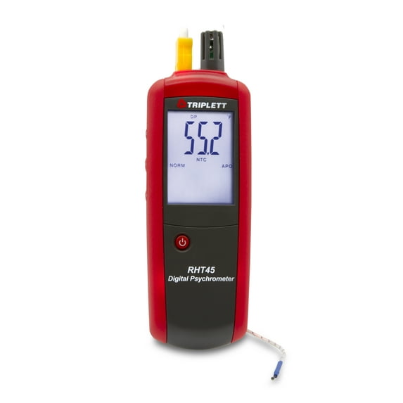 Triplett RHT45 Digital Psychrometer with Type K - Temperature, Humidity, Wet Bulb, Dew Point