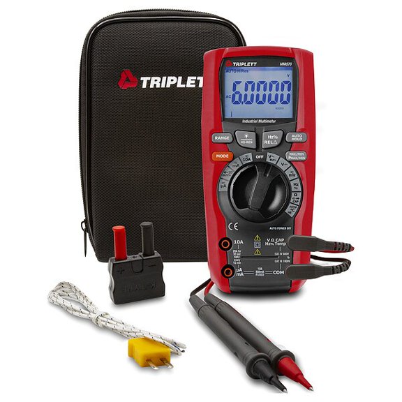 Triplett RMS Multimeter,CAT IV 600V,1,000 V AC MM870