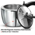 thumbnail image 1 of Triply Silver Stainless Steel Pressure Cooker 2.5 Liters, Inner Lid Induction Cooker, (HSST25), 1 of 5