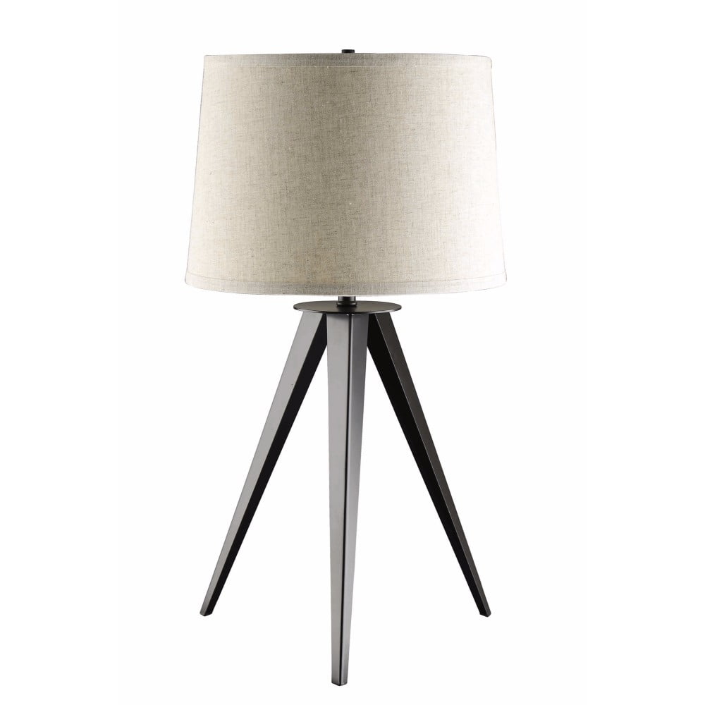 Tripod Base Table Lamp Black and Light Grey