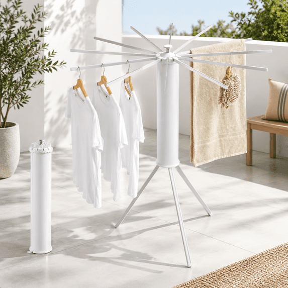 Transportable Clothes Rack Tripod Clothes Drying Rack Garment Portable And Foldable Space Saving ...