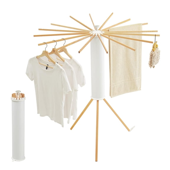 Tripod Clothes Drying Rack, Garment Rack Portable and Foldable Space Saving Laundry Drying Rack - Drying Rack Clothing Floor Folding Balcony Bedroom Household Wooden