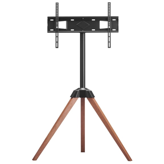 Tripod Easel TV Stand 40-65 Inch Flat Curved 99 lbs Rotation Portable Oak Wood Legs Bedroom Studio VESA 600x400