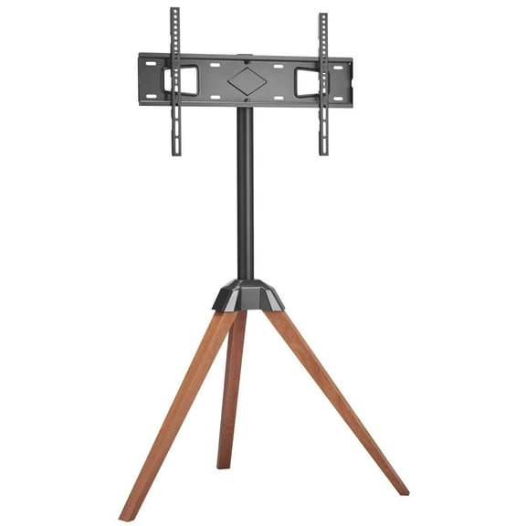 Tripod Easel TV Stand for TVs Up to 99 lbs, Left-Right Rotation Portable TV Stand with Oak Wood Legs, for Bedroom, Living Room, Studio