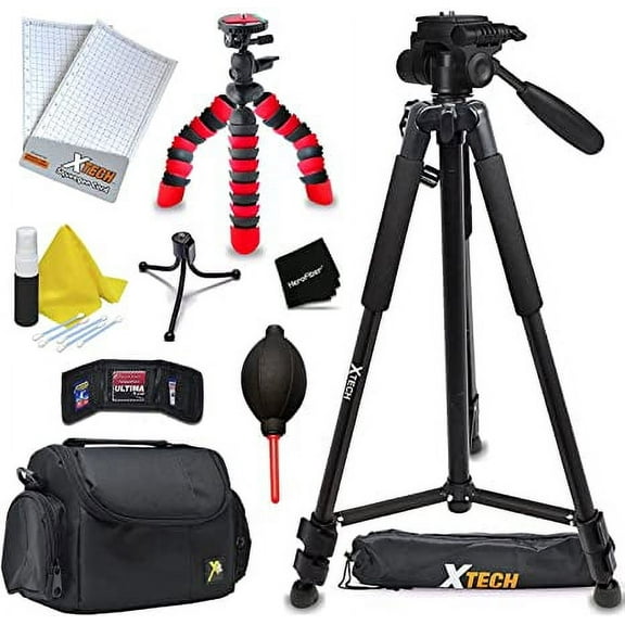 Tripod Kit for Nikon Coolpix | Travel Tripod for Phone and Camera | Includes Camera Case, 60 Inch Tripod, 12 Inch Flexible Tripod and Accessory Bundle | Tripod for Nikon and Other Cameras