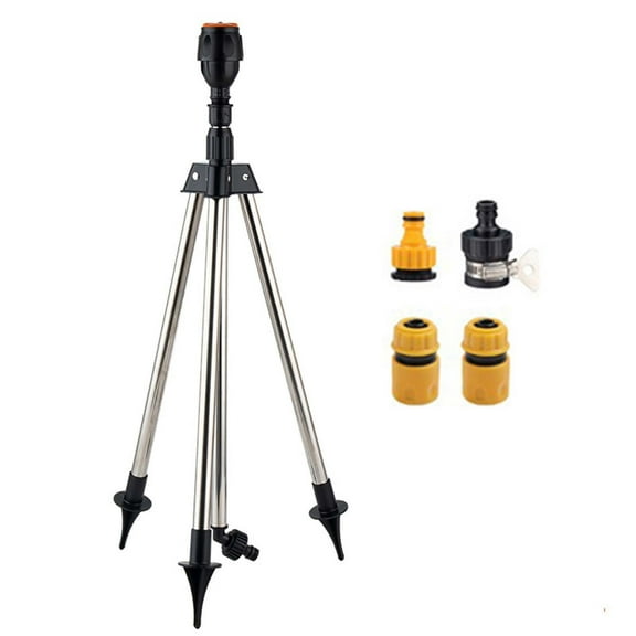 Tripod Lawn Sprinkler with 360 Degree Rotating Head, Stainless Steel Telescopic Stand, Adjustable Coverage Water Saving Irrigation for Yard Garden Grass
