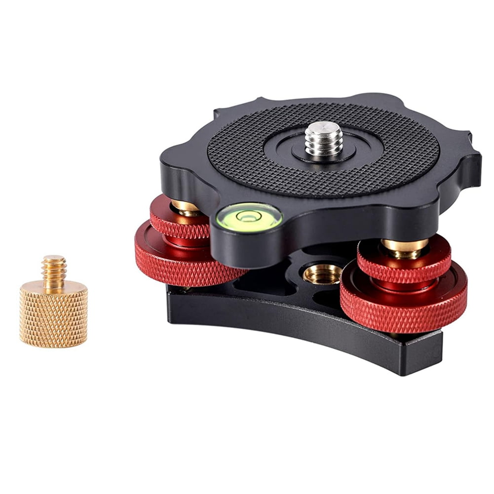 Tripod Leveling Base with 3/8 to 1/4 Bracket Adapter, Aluminum Alloy ...
