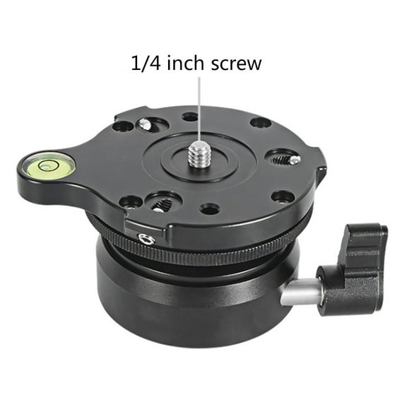Tripod Leveling Base with Offset Bubble Level Aluminum Alloy Leveler Adjusting Plate with 1/4" Thread or 3/8" Thread
