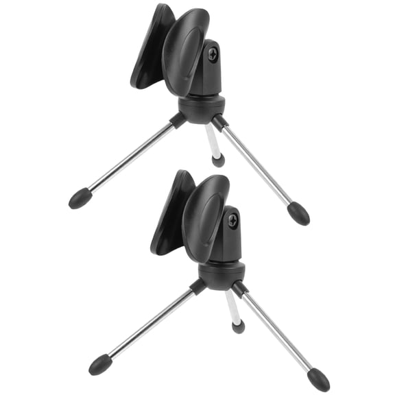 ifundom Adjustable Universal Microphone Mount Stand, Black Metal & Plastic, 2-Pack for Home Studio Recording