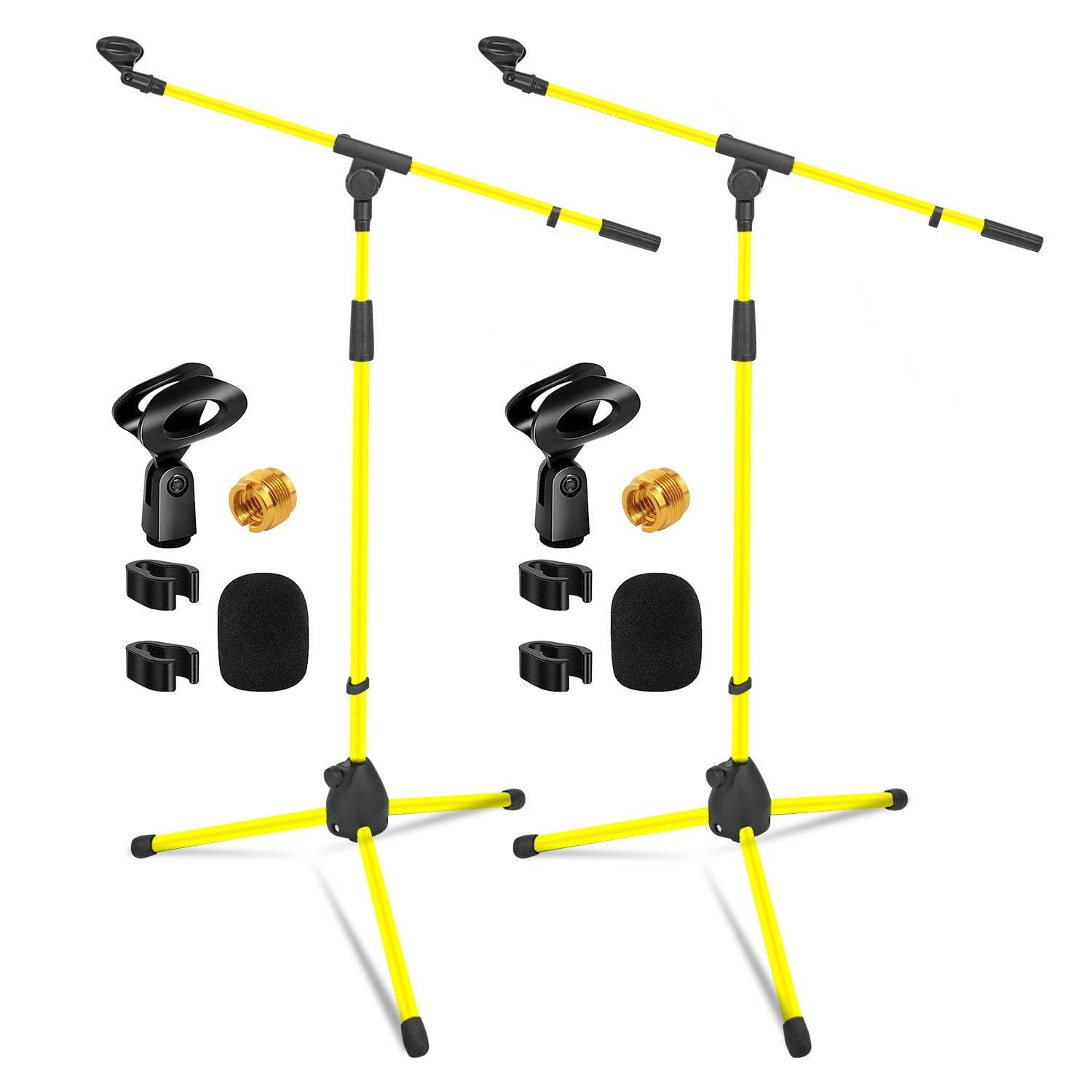 Tripod Mic Stand Floor 2Pcs Adjustable 18 to 72 Inches Sturdy Boom Arm Holder Microphone Stands Pedestal Para Microfono for Singing