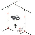 thumbnail image 1 of Tripod Microphone Boom Stand with XLR Mic Cable & Clip (Pack of 2) by Griffin Telescoping Arm for Studio Recording Accessories, Singing Vocal Karaoke, Live Stage 20ft Pro Audio Mic Cord Wire 3-Pin, 1 of 14