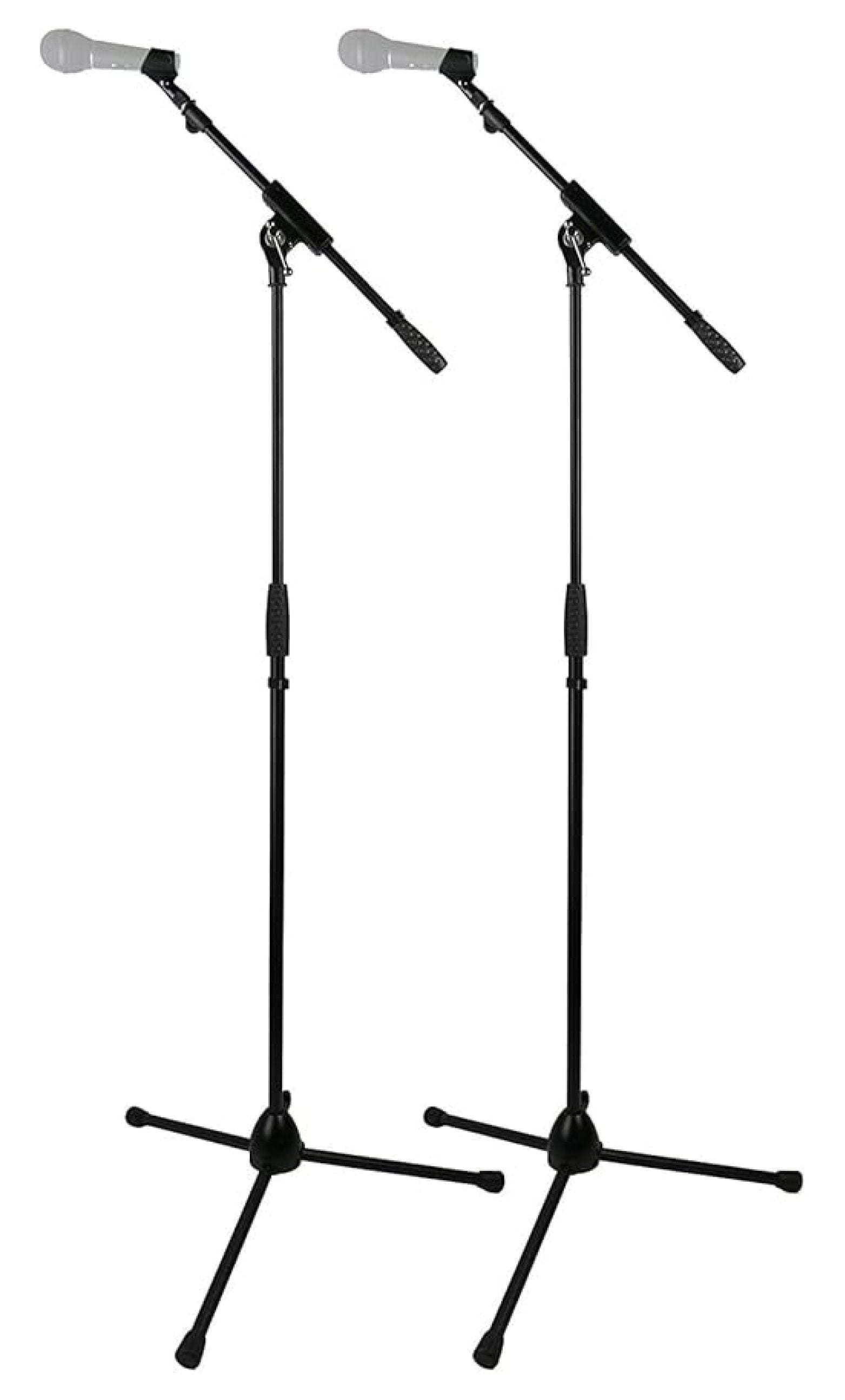 Tripod Microphone Stand with Tripod Base, Adjustable Height up to 60 Inches - 2-Pack