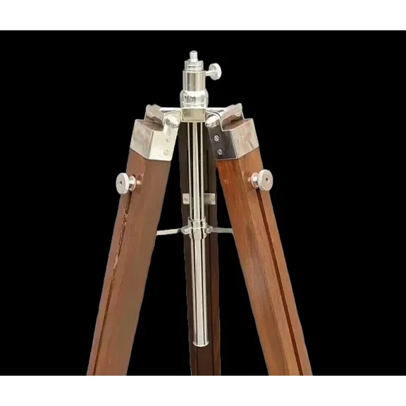 Tripod Nautical Wooden Floor Adjustable Stand Multipurpose Home Decor in Brown