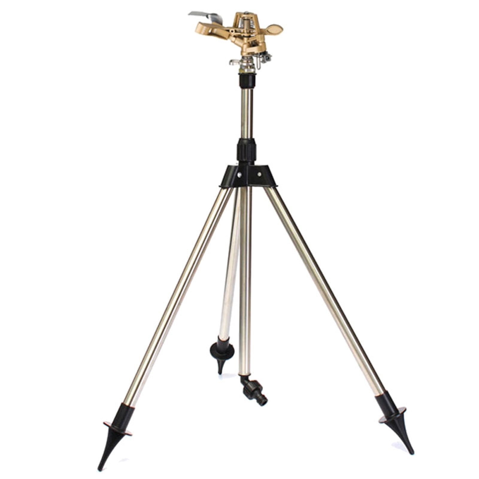 Tripod Sprinkler 1/2 Inch Impact Rotating Water Sprinkler with Adjustable Tripod Base for Garden Lawn Irrigation System Heavy Duty Watering Tool Kit Irigation&nbsp;Supplies #032A