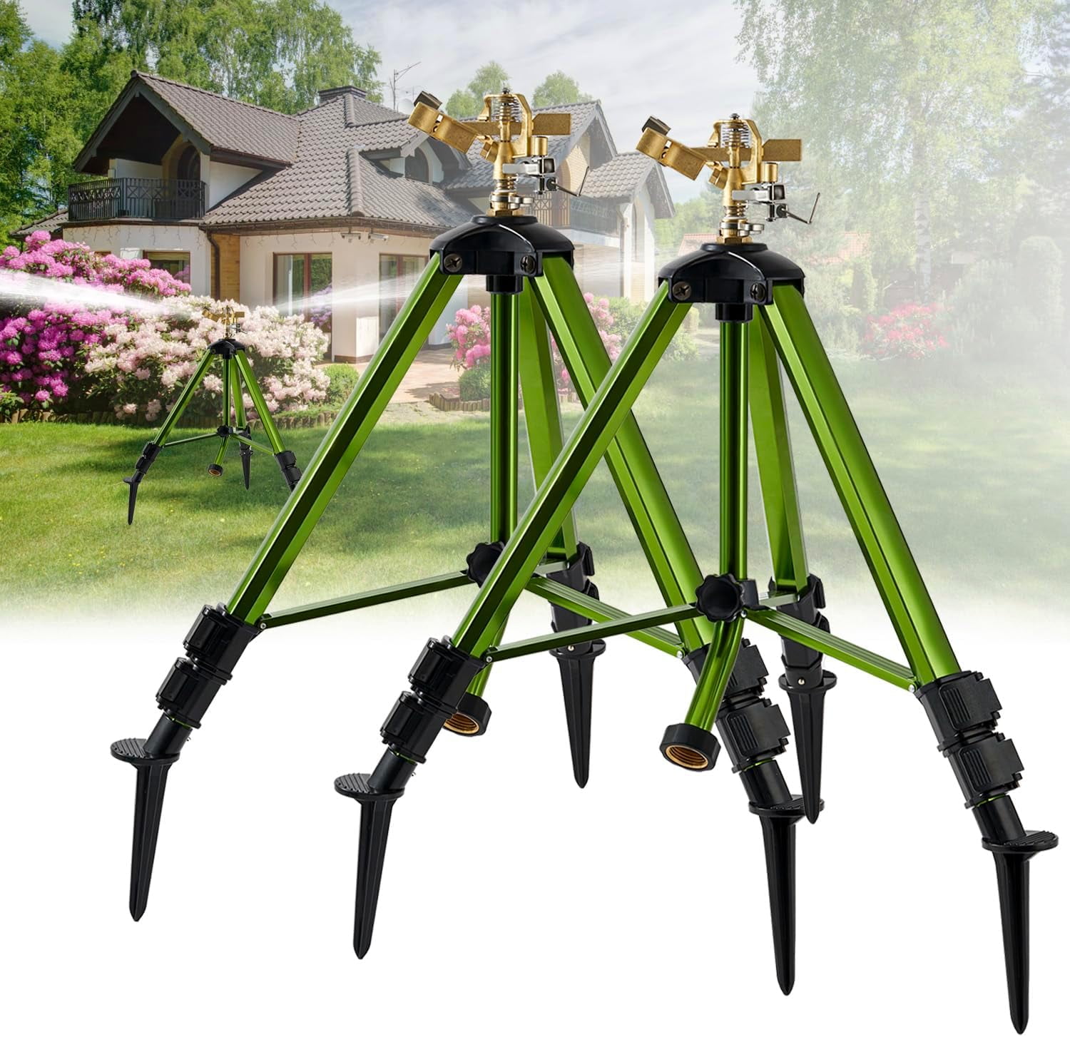 Tripod Sprinklers for Yard, Impact Sprinkler on Tripod Base,Heavy Duty ...