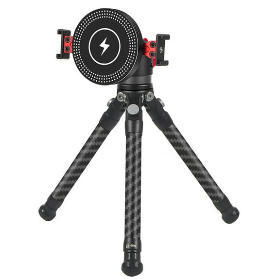 Tripod for Cellphone & Camera, Phone Tripod with Wireless Charger and Phone Holder, Portable Tripod for Video Recording