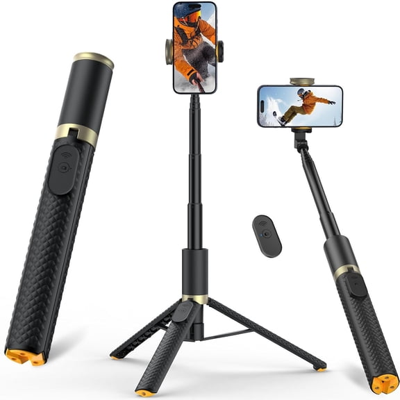 Tripod for iPhone, Selfie Stick with Remote, Stable & Durable Phone