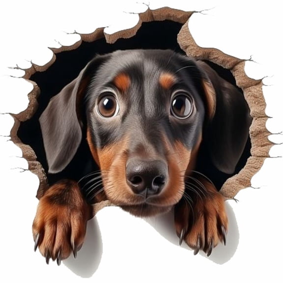 TripodBrothers Broken Wall 3D Visual Effect Sticker 45x45 cm Self Adhesive PVC Vinyl Animal Illustration Mural for Room Decor Pack of 2 Peel & Stick Removable Wall Design