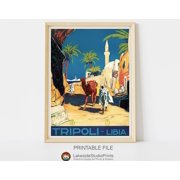 Tripoli Libia Retro Travel Poster Vintage Travel Poster, 24x36 UNFRAMED