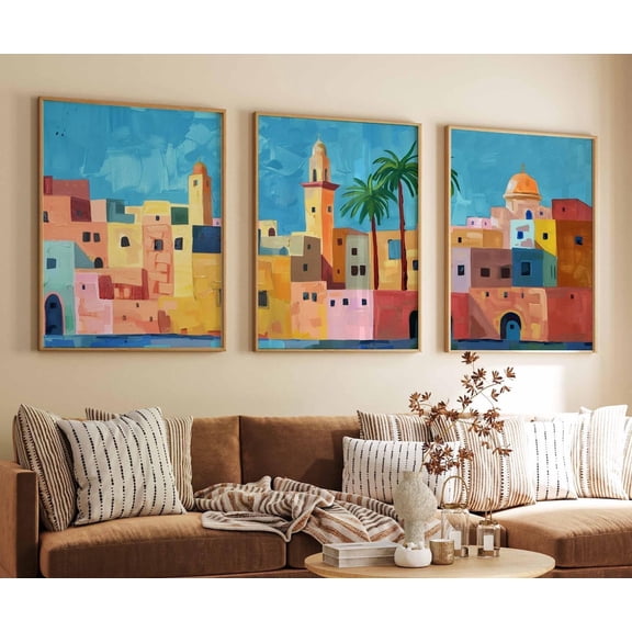 Tripoli Tripoli Libya Libyan Wall Art Set North Africa Citys Historical Middle East Decor Set 3 Unframed Paper Print