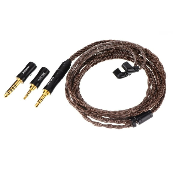 Tripowin Amber 32AWG OFC HiFi IEM Cable with Interchangeable 2.5mm/3.5mm/4.4mm Plug, PVC Sleeve Replacement Cable for Audiophile (Recessed 2pin)