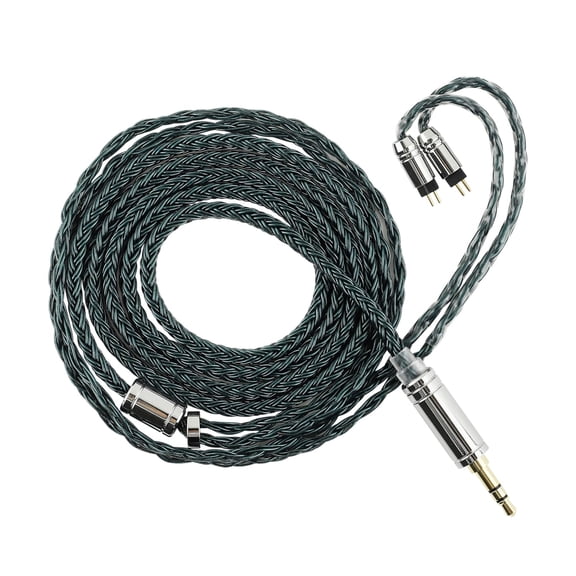 Tripowin Zonie IEM Cable, 16 Core Silver Plated Earphone Upgraded Cords, 1.25m SPC in Ear Monitor Cable for 7hz Zero:2 Orchestra Lite Cadenza Hype4 Supermix4(2pin 0.78mm, 3.5mm)(Moss)