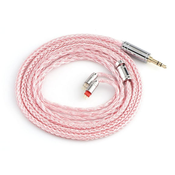 Tripowin Zonie IEM Cable, 16 Core Silver Plated Earphone Upgraded Cords, 1.25m SPC in Ear Monitor Cable for 7hz Zero:2 Orchestra Lite Cadenza Hype4 Supermix4(2pin 0.78mm, 3.5mm)(Pink)