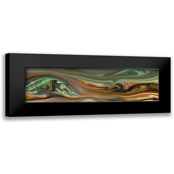 Tripp 18x8 Black Modern Framed Museum Art Print Titled - Urban Abstract II