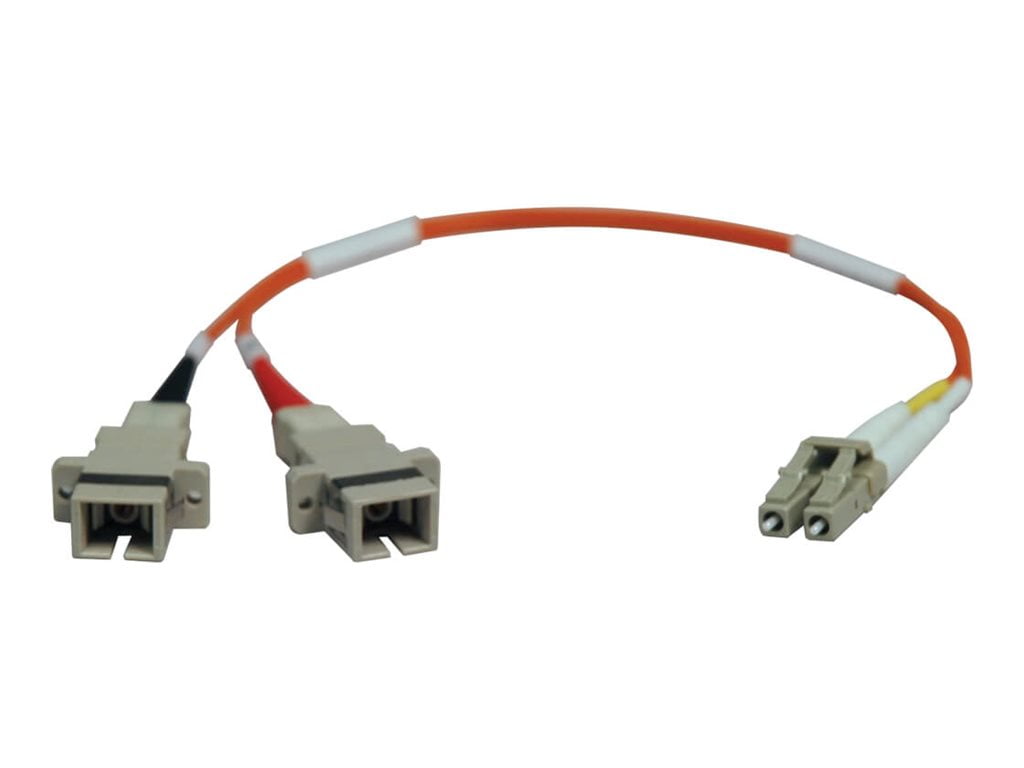 Tripp Lite 0.3M Duplex Multimode Fiber Optic 50/125 Adapter LC/SC M/F 1ft 1' 0.3 Meter (N458-001-50)