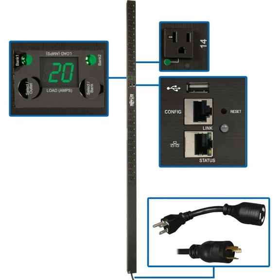 Tripp Lite 1.9kW Single-Phase Switched PDU LX Platform Outlet Monitoring 120V